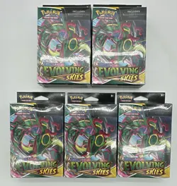 Lot of (5) Pokemon TCG Evolving Skies 3 Pack Hanger Box - Image 1