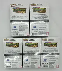 Lot of (5) Pokemon TCG Evolving Skies 3 Pack Hanger Box - Image 2