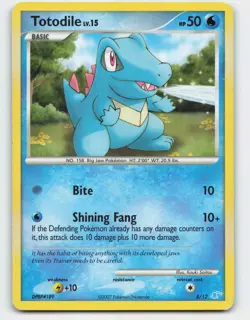2007 Pokemon, DP Trainer Kit: Manaphy, #8/12 Totodile - Image 1