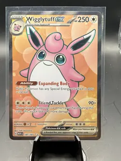 Pokemon TCG Scarlet & Violet Wigglytuff EX Full Art Ultra Rare Holo Card 187/165 - Image 1