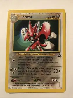 Scizor Black Star Promo 33 Near Mint Pokemon NM Vintage WOTC Wizards - Image 1