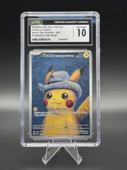 2023 BLACK STAR PROMO POKEMON X VAN GOGH #085 PIKACHU WITH GREY FELT HAT CGC 10 - Image 1