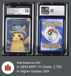 2023 BLACK STAR PROMO POKEMON X VAN GOGH #085 PIKACHU WITH GREY FELT HAT CGC 10 - Image 3