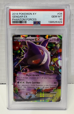 2014 Pokemon XY Phantom Forces #34 Gengar EX PSA 10 GEM MINT - SHIPS FAST - Image 1