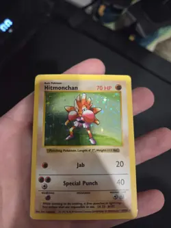 Pokemon TCG Hitmonchan Base Set 7/102 Holo Shadowless Holo Rare HP/MP - Image 1