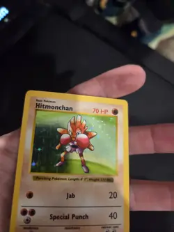Pokemon TCG Hitmonchan Base Set 7/102 Holo Shadowless Holo Rare HP/MP - Image 2