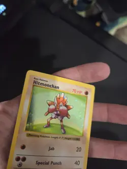 Pokemon TCG Hitmonchan Base Set 7/102 Holo Shadowless Holo Rare HP/MP - Image 3