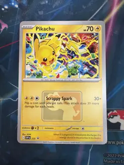 Pokemon TCG - Pikachu SVP 225 Winner World Championship Promo LP - Image 1