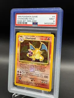 Pokemon Charizard Base Set "4th Print" 1999-2000 Holo Rare #4 PSA 9 MINT - Image 2
