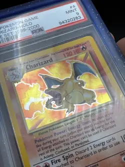 Pokemon Charizard Base Set "4th Print" 1999-2000 Holo Rare #4 PSA 9 MINT - Image 3