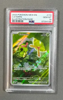 2023 Pokemon PSA 10 Mew EN Caterpie Illustration Rare #172 - Image 1