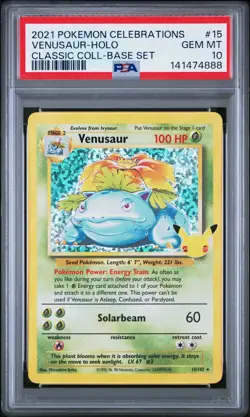 2021 POKEMON CELEBRATIONS CLASSIC COLLECTION #15 VENUSAUR-HOLO PSA 10 - Image 1