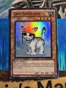 Yugioh Rescue Cat TU03-EN002 Super Rare EDISON MAX RARITY NM FRENCH - Image 2