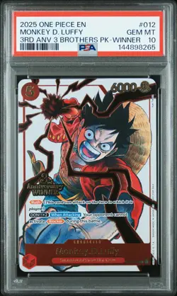 2025 One Piece 3rd Ann Tournament Monkey D. Luffy Promos Winner #ST01-012 PSA 10 - Image 1