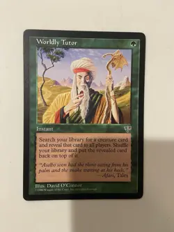 Magic the Gathering Worldly Tutor Mirage Regular Card NM Condition - Image 1