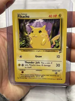 Pikachu 87/130 Base Set 2 Common Pokemon Card TCG Vintage Card Never Played NM - Image 1