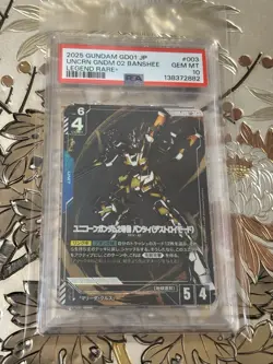 PSA 10 Japanese Gundam Card Game Unicorn Gundam 02 Banshee GD01-003 LR+ - Image 1