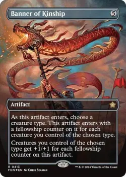 Banner of Kinship (Borderless) (Mana Foil) -Foil Near Mint MTG Foundations - Image 1