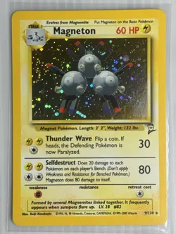 Pokemon TCG Magneton 2 Holo Rare Card 9/130 Base Set 2 Very Clean With Semi Swir - Image 4