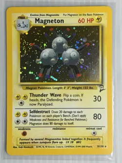 Pokemon TCG Magneton 2 Holo Rare Card 9/130 Base Set 2 Very Clean With Semi Swir - Image 5