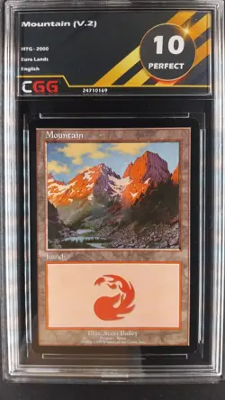 Mountain - Montagne (V.2) CGG 10 Perfect Magic MTG Euro Lands 24710169 - Image 1