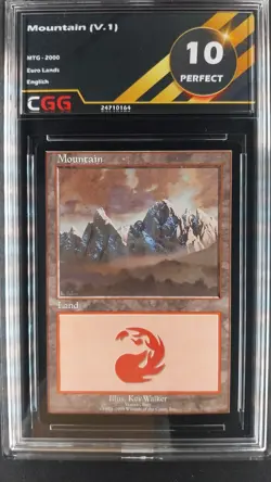 Mountain - Montagne (V.1) CGG 10 Perfect Magic MTG Euro Lands 24710164 - Image 1