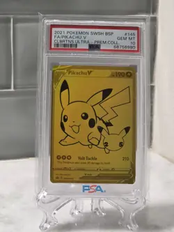 2021 Pokemon Celebrations Ultra Premium Collection Gold Pikachu V SWSH145 PSA 10 - Image 1