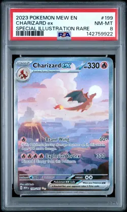 2023 Pokemon Mew EN-151 Charizard EX Special Illustration Rare PSA 8 #199 - Image 1