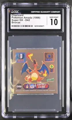 Pokemon Amada Charizard 1998 JPN Super DX #D42 Bronze CGC 10 - Image 1