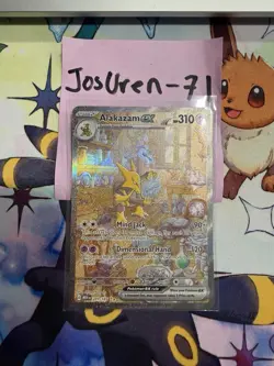 Pokemon TCG Alakazam ex 201/165 Scarlet & Violet 151 Rare Holo EX 310 HP - Image 1