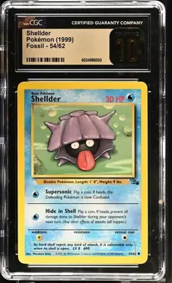 Pokemon Shellder 1999 Fossil #54/62 CGC PRISTINE 10 - Image 1