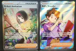 Pokemon TCG Scarlet & Violet Trainer Erika's Invitation Bill's Transfer 151 NM - Image 1