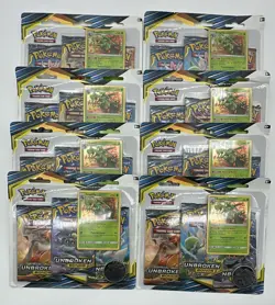 #1 Lot of (8) Pokemon TCG Unbroken Bonds 3 Pack Blister Sceptile - Image 1
