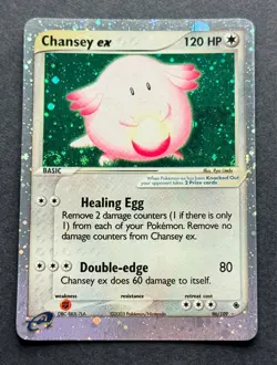 Pokemon Chansey EX Holo Ruby and Sapphire #96/109 Ultra Rare Card 2003 LP - Image 2