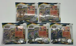 Lot of (5) Pokemon TCG Unbroken Bonds 3 Pack Blister Typhlosion - Image 1