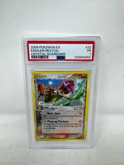 2006 POKEMON EX CRYSTAL GUARDIANS #22 KINGLER-REVERSE FOIL PSA 1 POP 1 - Image 1