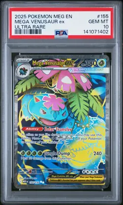 2025 POKEMON MEG EN-MEGA EVOLUTION ULTRA RARE #155 MEGA VENUSAUR EX PSA 10 - Image 1