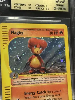 Pokemon Magby Expedition Holo Rare #17 BGS 9.5 Gem Mint - Image 2