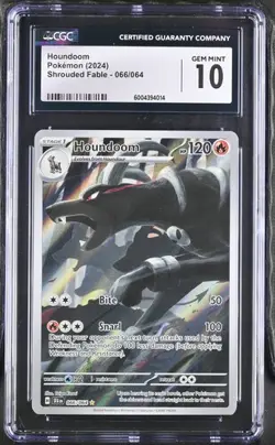 Pokemon Houndoom 2024 Shrouded Fable #066/064 Illustration Rare Holo CGC 10 - Image 1