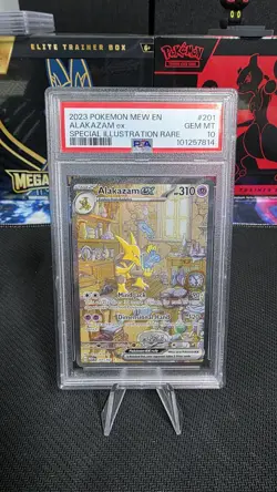 2023 POKEMON MEW EN-151 SPECIAL ILLUSTRATION RARE #201 ALAKAZAM EX PSA 10 - Image 1