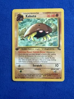 Pokemon TCG Kabuto Fossil 50/62 Regular 1999-2000 Wizards Base Set Common - Image 1