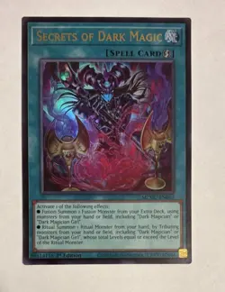 Yugioh! Secrets of Dark Magic MZMU-EN069 (UR) 1st Ed "Dark Magician Support" - Image 1