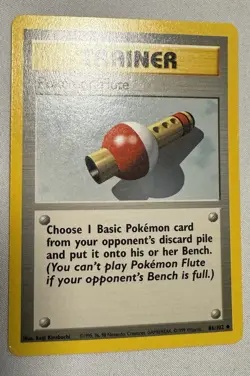 Pokemon Flute 086/102 Base Set Card, Regular LP Condition - Image 2