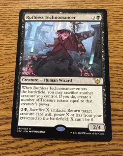 Ruthless Technomancer: MtG Magic the Gathering Neon Dynasty Commander Rare NM - Image 1
