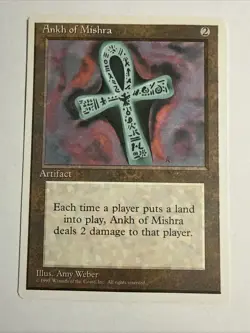 MTG Ankh of Mishra 4th Edition 4ED Uncommon Colorless Artifact Damage Play Land - Image 1