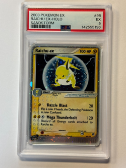 PSA 5 Raichu ex 98/100 EX Sandstorm Holo Ultra Rare Pokemon 2003 - Image 1