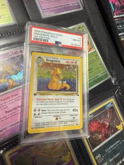 1999 POKEMON FOSSIL 1ST EDITION #4 DRAGONITE-HOLO PSA 8 - Image 5