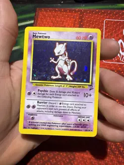 Mewtwo 10/130 Base Set 2 Holo Rare Pokemon English MP - Image 1