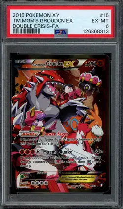 Pokemon Team Magma's Groudon EX Full Art 2015 XY Double Crisis #15 PSA 6 EX-MT - Image 1