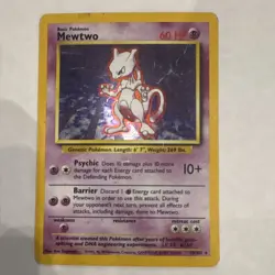 Pokemon Mewtwo Base Set Unlimited 10/102 Holo Rare 1999 - Image 1